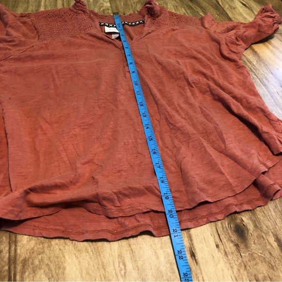 Knox Rose Orange Elastic Short Sleeve 1/2 Button Henley Cotton Knit Womens XL - Picture 6 of 7